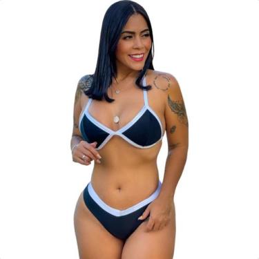 Imagem de Biquíni Cortininha Tendência Fio Dental Feminino Bojo Praia - Art Sex,