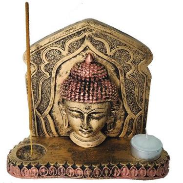 Imagem de Aparador Para Incenso e Vela Face Buda 10571 - Mana Om By Ello
