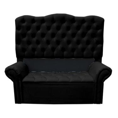 Imagem de Kit Cabeceira e Recamier Baú Aurora Para Cama Box Casal King 1.95 - Su