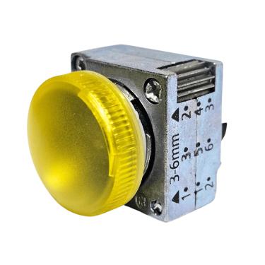 Imagem de Botão Sinaleiro Metálico Soquete BA9S Amarelo 3SB3604-6BA30 – Siemens