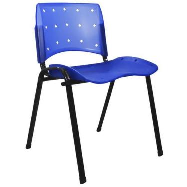 Imagem de Cadeira Empilhável Plástica Azul Anatômica 10 Unidades Translúcida - U