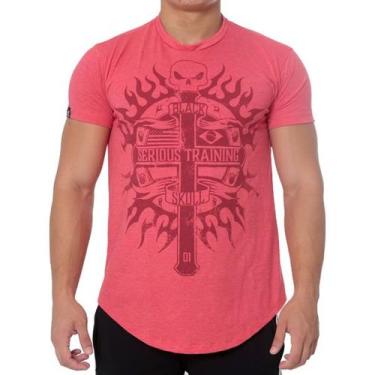Imagem de T-shirt serious tranning vermelho - black skull - clothing (m), M, VER