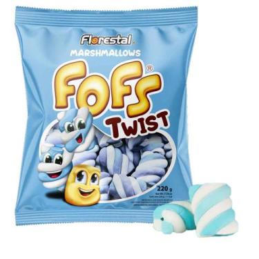 Imagem de Marshmallow Fofs Twist Baunilha Azul e Branco - 220g - Florestal