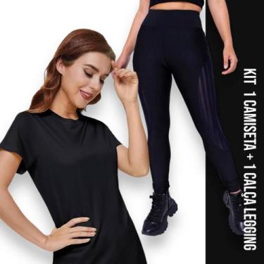 Imagem de Conjunto camiseta Blusinha DRY FIT furadinho + Calça LEG LEGGING REDIN