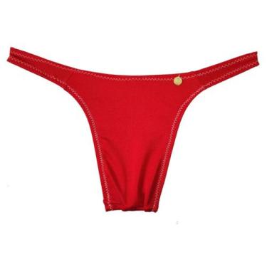 Imagem de Calcinha fio dental para mulher trans aquendar em Lycra Brilho forrada