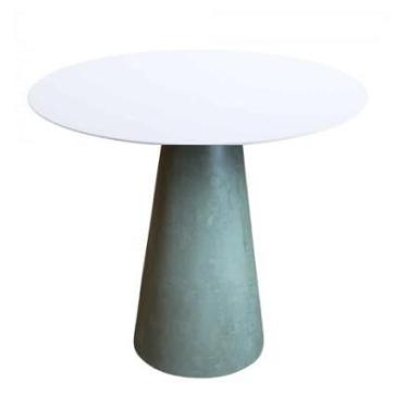 Imagem de Mesa de Apoio Cone Cimento Queimado - Tampo Laqueado 60 cm Altura 70 c