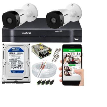 Imagem de Kit 2 Câmeras Intelbras HD C/Dvr Full Hd C/Hd 160Gb