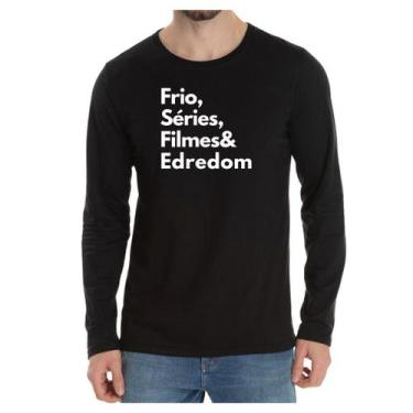 Imagem de Camiseta Manga Frase Frio Séries Filmes Edredom - Loja Click Campus, P