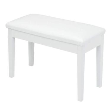 Imagem de Banco de Piano Bonnlo White Duet com Armazenamento e Almofada Acolchoa