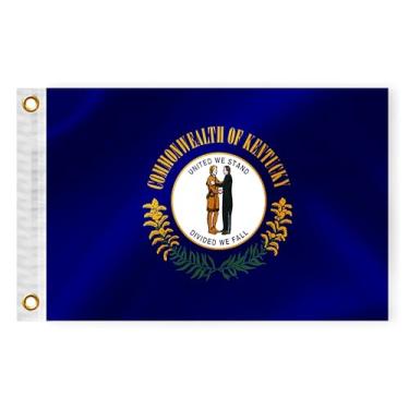 Imagem de Bandeira náutica de barco do estado do Kentucky, 30,5 x 45,7 cm, dupla face, 3 camadas, KY, bandeira marítima, nylon, pequeno iate, vela, pontão, barco, quadriciclo, caminhão, motocicleta, bandeira