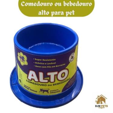 Imagem de Comedouro ou Bebedouro Pet Elevado Anti-Formiga - Design Ergonômico para Postura Correta - Ideal para Cães, Cachorros e Gatos - 250g/500ml (Azul)