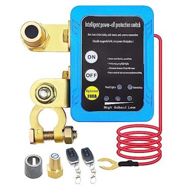 Imagem de GMURA Interruptor de Desconexão de Bateria Remota de 12 V 240 A, Interruptor de Desligamento de Bateria de Carro Compatível com Chave de Controle Remoto de 433 Hz, Interruptor de D (Controle Remoto E