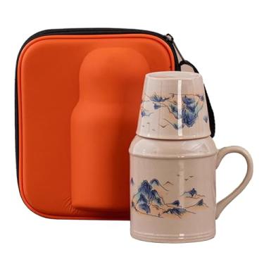 Imagem de Xícara De Chá De Cerâmica De Grande Capacidade, Caneca Vintage Com Tampa, Bule De Chá Pequeno Para Casa Confortável De Segurar(Style2)