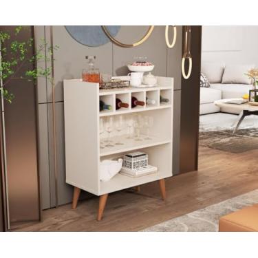 Imagem de Aparador Bancada Bar Sala Nicho Adega Garrafa Decoração Hall de Entrada Buffet Armário Balcão Cozinha Cantinho Café Retrô Intense (Offwhite)