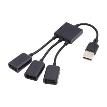 Imagem de ChenYang Cabo USB 2.0 HUB, USB 2.0 1 macho para 3 fêmeas Y divisor de dados carregador adaptador de cabo de extensão para teclado mouse flash disk