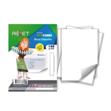 Imagem de Papel Bloco Ecocores Desenho A3 Branco 180g 20 Folhas RIDET/Novaprinti - Bloco para Desenho