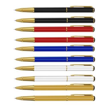 Imagem de Auto-aAtend Pacote com 10 canetas multicoloridas, canetas esferográficas, perfeitas para escritório, estudantes, professores, advogados