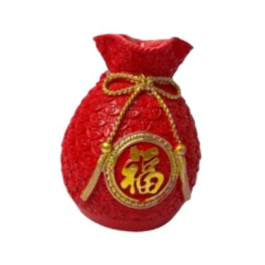 Imagem de Generic Novidade Vaso de Flores Decoração para Casa Bolsa de Dinheiro Formato Lindo Enfeite Criativo de Mesa para Arranjos de Flores de Escritório de, Vermelho