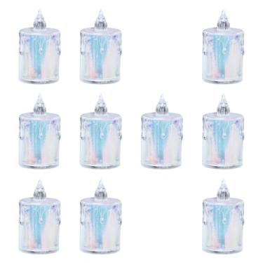 Imagem de Ｂｅｓｇａ Vela elétrica sem de led, vela elétrica tremeluzente, presente ideal, adereços de festa transparentes, vela falsa eletrônica para aniversário, 3.6x6.5cm