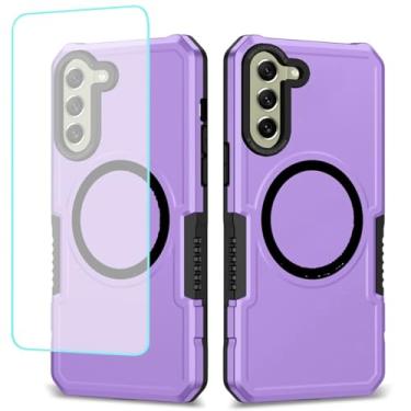 Imagem de Wanyuexes Capa para Galaxy S21 FE 5G, capa para Samsung S21 FE SM-G990U com protetor de tela de vidro temperado, compatível com MagSafe, capa de telefone resistente à prova de choque para Samsung