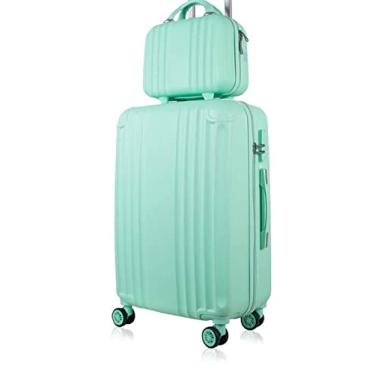Imagem de Mala de transporte leve feminina conjunto de malas de viagem mala de viagem com rodinhas bolsas femininas com rodas mala de rodinhas mala de viagem mala rígida para viagem, Verde, 24"