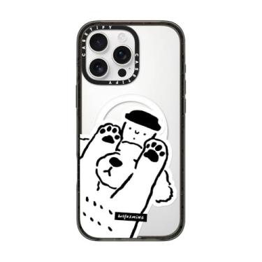 Imagem de CASETiFY Capa Impact para iPhone 16 Pro Max [Slim / 2,5 m. Proteção contra quedas de grau militar 4X/compatível com Magsafe] - Dog Loves Coffee - Preto transparente