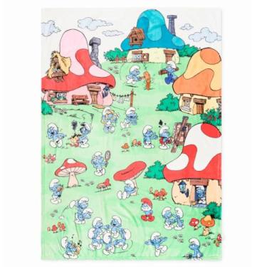 Imagem de Franco Roupa de cama Collectibles The Smurfs Bedding Super macia e aconchegante, 117 x 152 cm, (produto oficialmente licenciado)