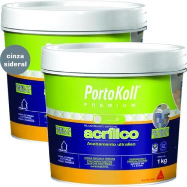 Imagem de Kit 2 Rejuntes Acrílico Flexível Premium 1Kg Portokoll