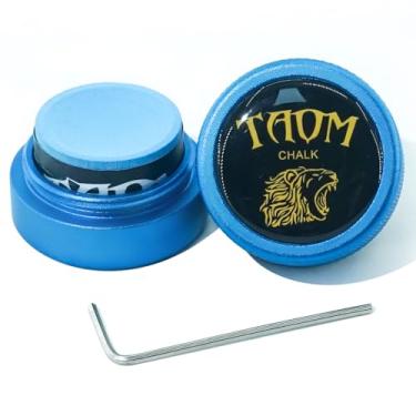 Imagem de TAOM Giz redondo para tacos de sinuca, giz de bilhar portátil com mini suporte magnético de giz de piscina, caixa de giz para bastão de bilhar, ferramenta de ponta de bilhar, acessórios de sinuca