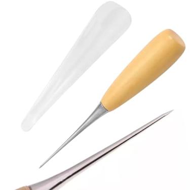 Imagem de Furador Agulhão Manual Cabo de Madeira Couro Costura Patchwork Scrapbook