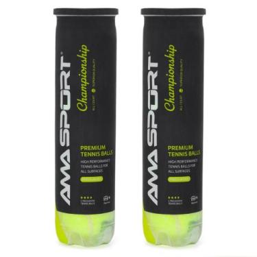 Imagem de Bola de Tênis Ama Championship Pack Com 2 Tubos - 08 Bolas - Ama Sport