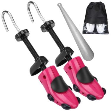 Imagem de JJDPARTS Extensor de sapato, par expansor de sapato de 4 vias, alargador, extensor de árvore para mulheres e homens, P para mulheres, tamanho 34-42 (rosa), S For Women Shoes Us Size 5.5-10