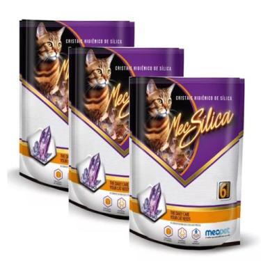 Imagem de Kit 3 Areia Higiênica Mec Silica Micro Cristais Para Gatos 1,2kg - Mec