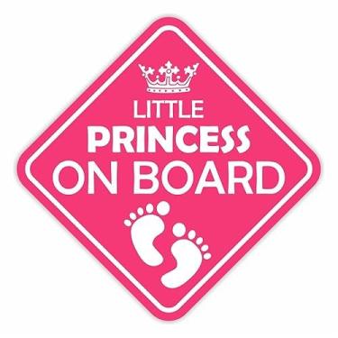 Imagem de Adesivo decalque de vinil Little Princess On Board Baby Girl Adesivo de carro, caminhão, van, janela, adesivo autoadesivo de vinil para carro, 5,5 icnhes