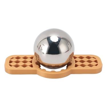 Imagem de Ferramenta de Refrigeração de café, Bola Refrigerada de Aço Inoxidável Com Suporte, Removível Reutilizável para café Com café Gelado Coquetels Uísque de Vinho (Amarelo)