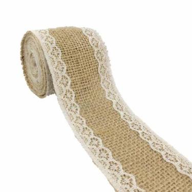 Imagem de Fita de Juta Rendada para Decoração 5cm x 2m - 1 unidade - Rizzo - Art