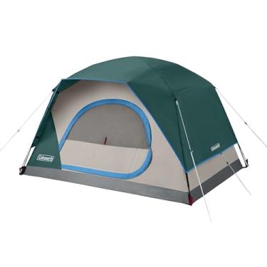 Imagem de Coleman Barraca Skydome com configuração de 5 minutos, barraca à prova de intempéries para 2/4/6/8 pessoas com bolsa de chuva e bolsa de transporte, 20% mais espaço do que dosséis tradicionais