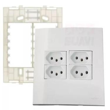 Imagem de Espelho 4x4 conjunto 4 tomadas 10a ou 20a margirius - MAR-GIRIUS, Bran