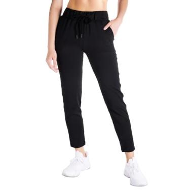 Imagem de Yogipace Calça feminina pequena/regular/alta, 7/8 On The Fly com cordão, casual, calça de moletom para viagem