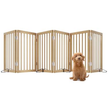 Imagem de Mino Kesper Portões Extra Largos Para Cães Para Portas, Portões De Bambu Para Cães Para Escadas De Casa, Portões Independentes Para Animais De Estimação Para Cães, Portão De Cerca Para Filhotes Doogie