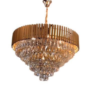 Imagem de Lustre Pendente de Cristal K9 Dourado Legítimo PIEDA
