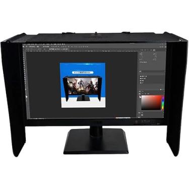 Imagem de Capuz para monitor de 17-27 polegadas, adequado para Dell HP Viewsonic Philips Samsung EIZO NEC ASUS ACER BENQ AOC Lenovo, adequado para monitor com largura de 41 a 71 cm