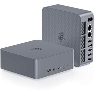 Imagem de Beelink Mini Desktop PC EQR6 com AMD Ryzen 7 6800U 8C/16T, 32GB DDR5 1T NVMe M.2 SSD, saída de tela dupla, fonte de alimentação integrada, WiFi 6, 1000M RJ45, Bluetooth 5.2 W-11 Mini computador