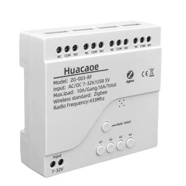 Imagem de Zigbee 4CH DC7-32V USB 5V Módulo de interruptor inteligente, controle remoto de aplicativo sem fio com módulo de polegada/autobloqueio/interloque, funciona com Tuya Zigbee Gateway, Alexa, Google Home