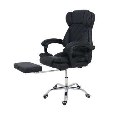 Imagem de Cadeira de Escritório Presidente Ergonômica Diana, Sistema de Inclinação, Braços Acolchoados, Pilow Top no Assento e Encosto, Com Regulagem de Altura (Preto)