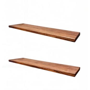 Imagem de Prateleiras de Madeira C Suporte Embutido invisível Madeira Pinus Natural (IPE) 60cm (2)