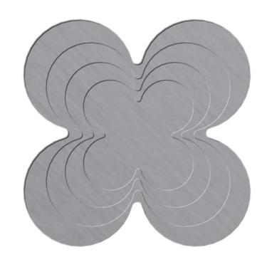 Imagem de Molde Fuxico Camélia 4 Pétalas Máquina Cortar Fita Artmaq M06