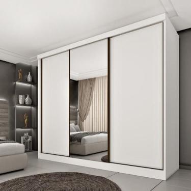 Imagem de Guarda Roupa Casal com Espelho 3 Portas de Correr Monte Carlo Tcil, Ne