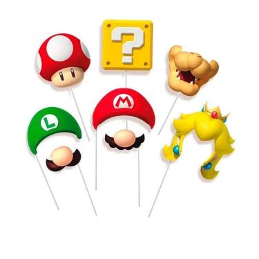 Imagem de Kit Plaquinhas Divertidas Super Mário - 8 Unidades