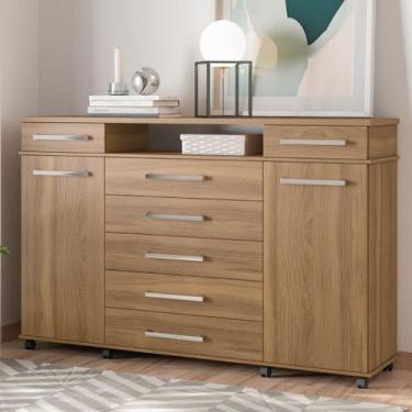 Imagem de Cômoda Sapateira Luisa c/ Rodízios 7 Gavetas Amendola - Mercado dos Mó